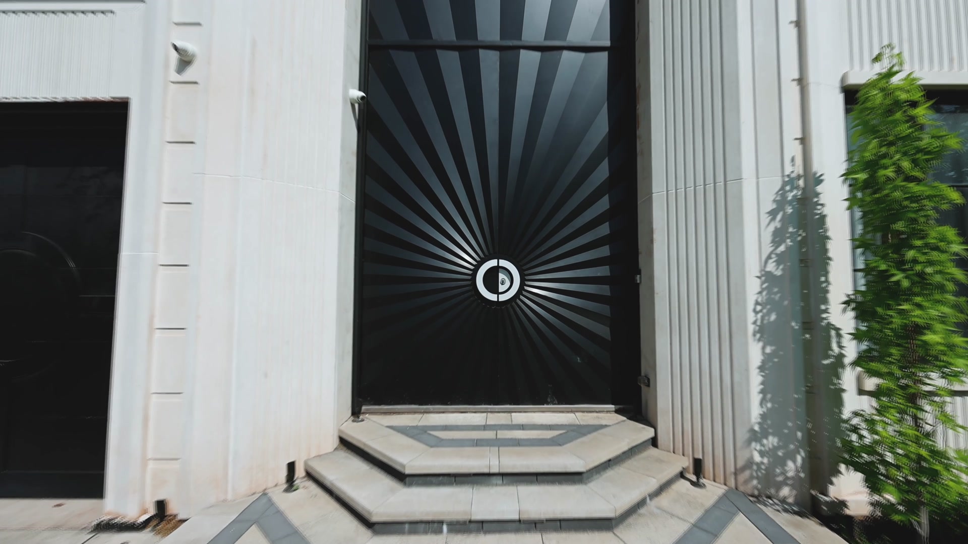 Bronze sunburst front door